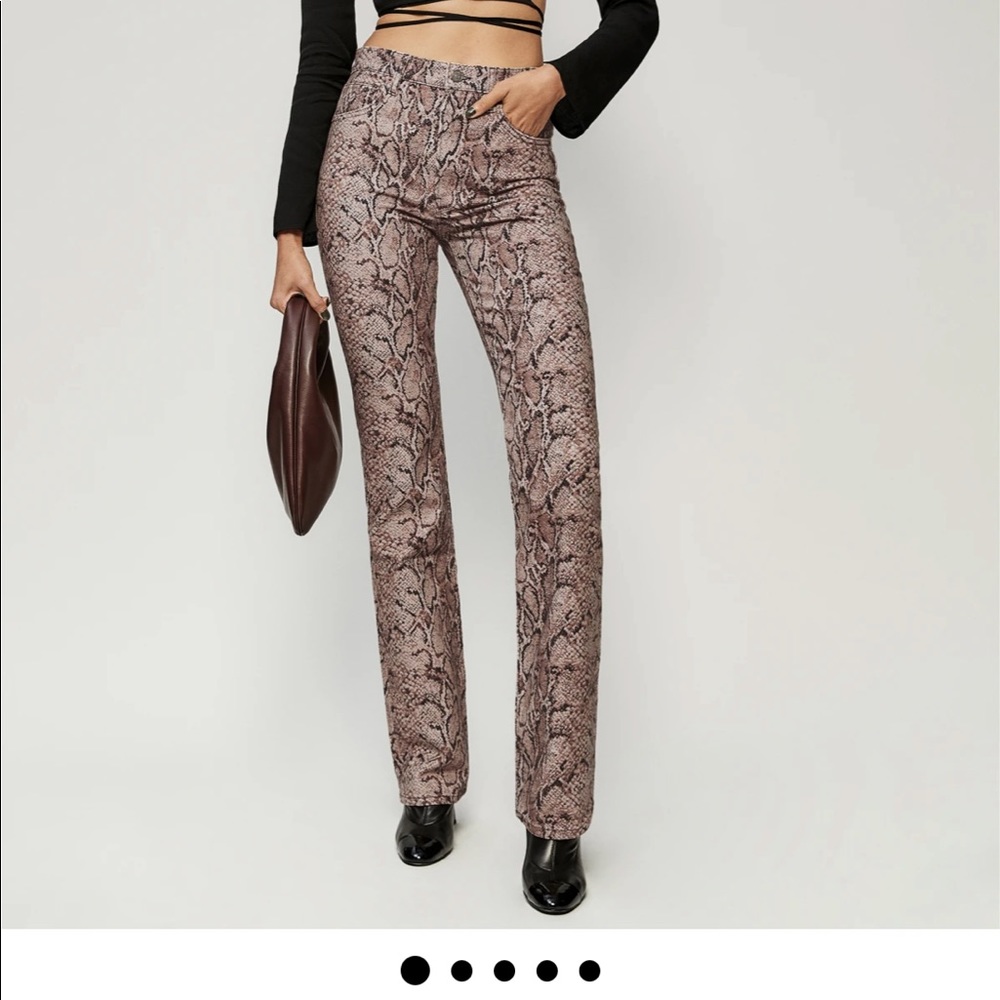 Reformation Snake Print Boot Cut Jeans size 25